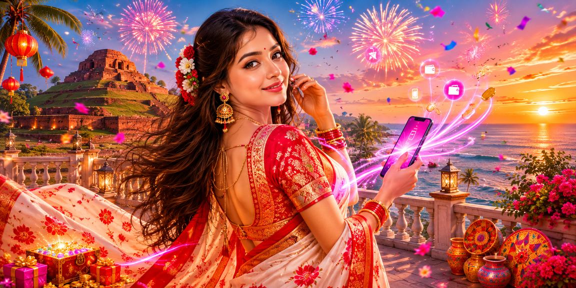 কুমিল্লায় পহেলা বৈশাখে মোবাইলে পেমেন্ট করছেন একজন ব্যবহারকারী