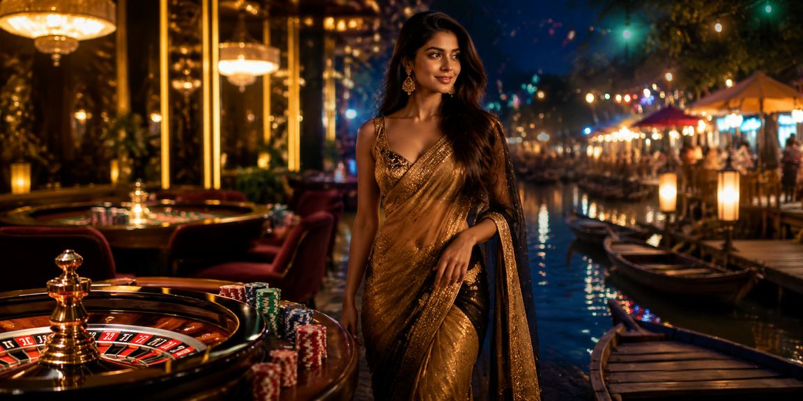 সুন্দরবন থিমের রুলেট গেম নাইট মার্কেট পরিবেশে